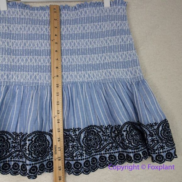 New! Anthropologie Maeve Smocked Linen Mini Skirt, size XL - Picture 6 of 14